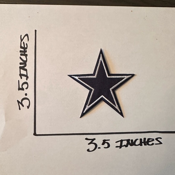 Blue star embroidered.Very durable iron on or sew on DIY patch for clothing/hats - Picture 5 of 5